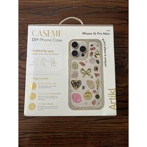 New In Box Caseme DYI ARTIKL Heart Bow CHARM PHONE CASE White IPHONE 16 Pro Max